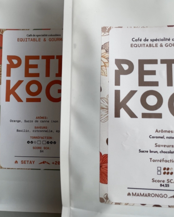 Paquets de café de spécialité Setay 2050 et Mamarongo 1650